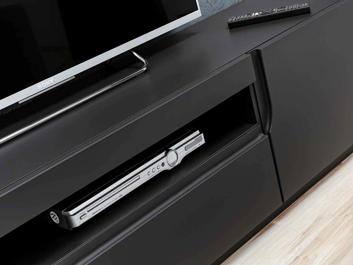 Upgrade your home entertainment setup with our Black Matte TV Unit - a contemporary masterpiece that combines form and function effortlessly. Elevate your viewing experience and showcase your style with this sleek and chic floating TV stand.