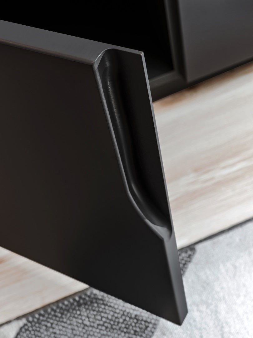 TV Unit stand lowboard Modern Living Room Cupboard Display Black Matt floating