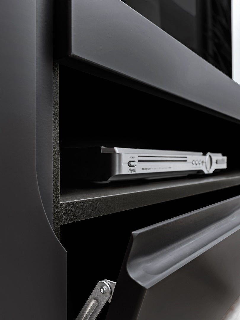 The clean lines and minimalist aesthetic make this TV unit a perfect fit for contemporary interiors, while the black matte finish adds a touch of elegance. Elevate your viewing experience with our Black Matt TV Unit – a functional and stylish solution for your modern entertainment needs.