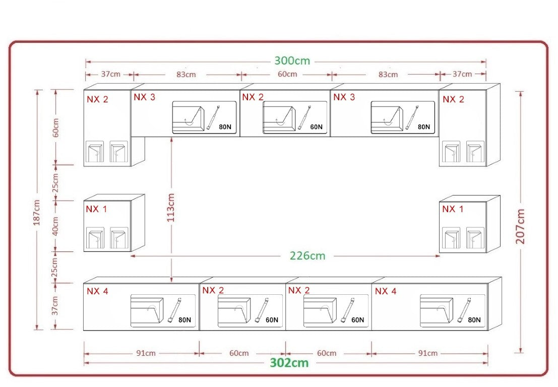 Media wall cabinets cupboards entertainment tv unit gloss furniture set white