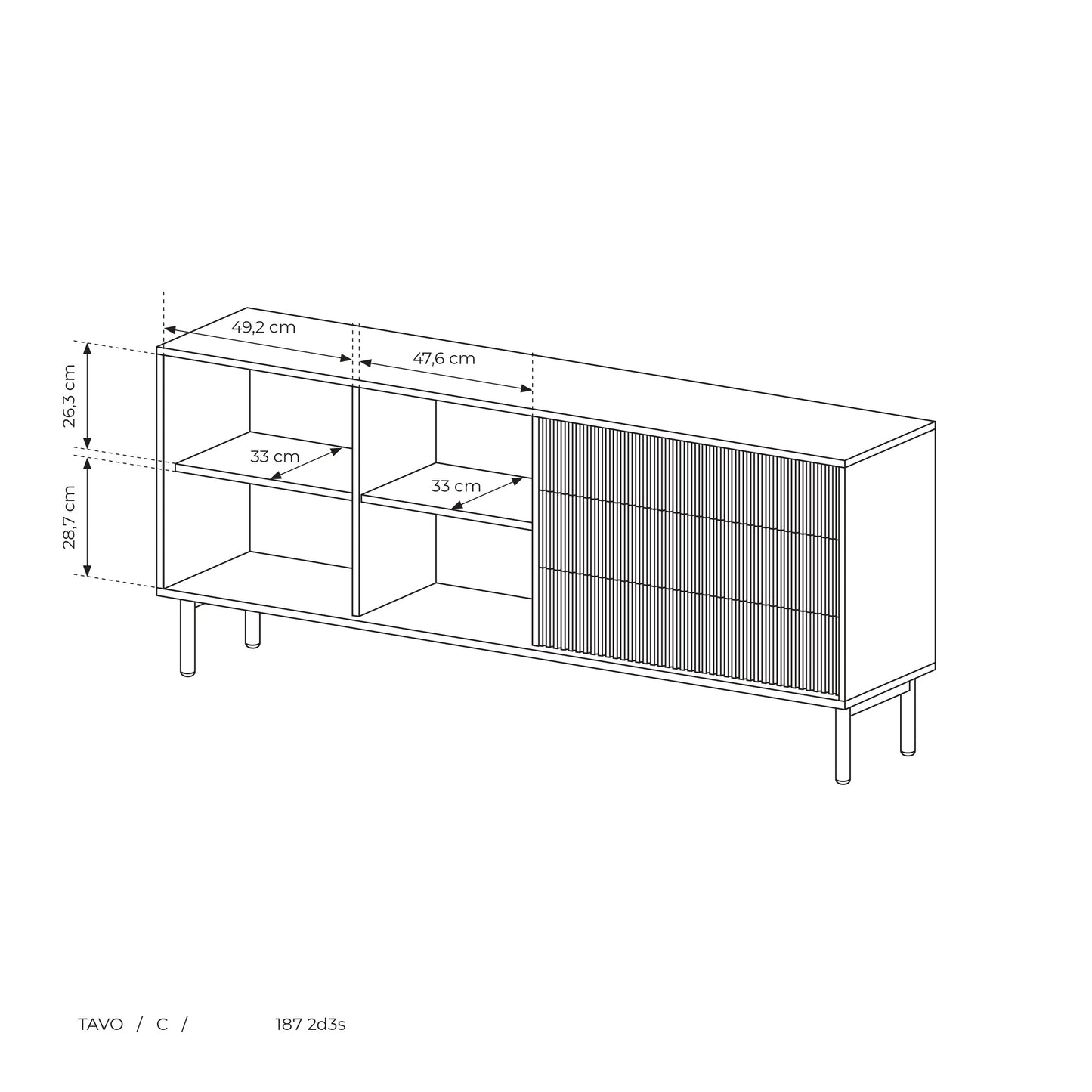 Modern Scandinavian Light Oak Sideboard – European-Made Storage Cabinet Tavo 187cm | furniture4house