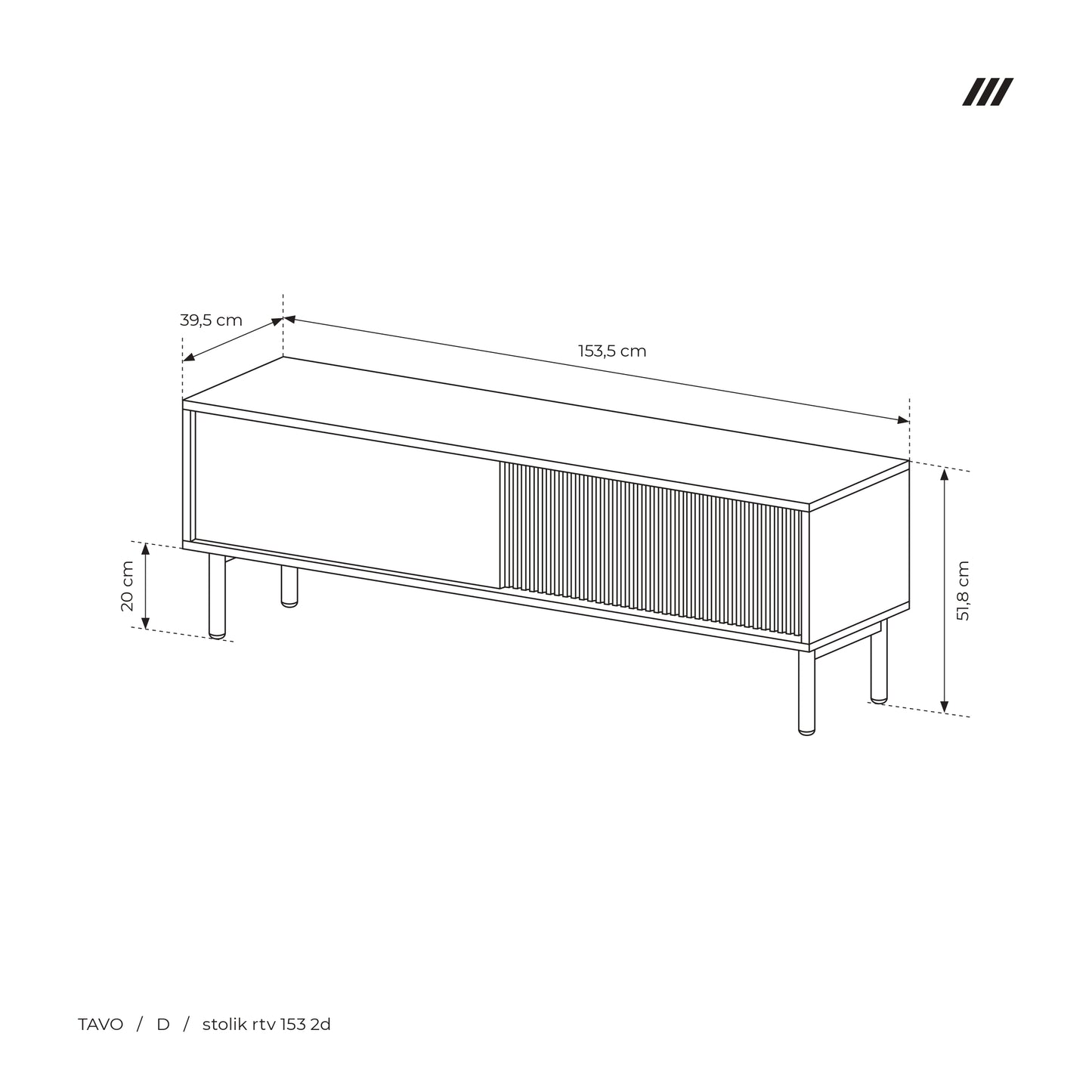 Scandinavian Oak Effect TV Stand 153- Modern Minimalist Storage Unit Tavo | Furniture4House (Copy)