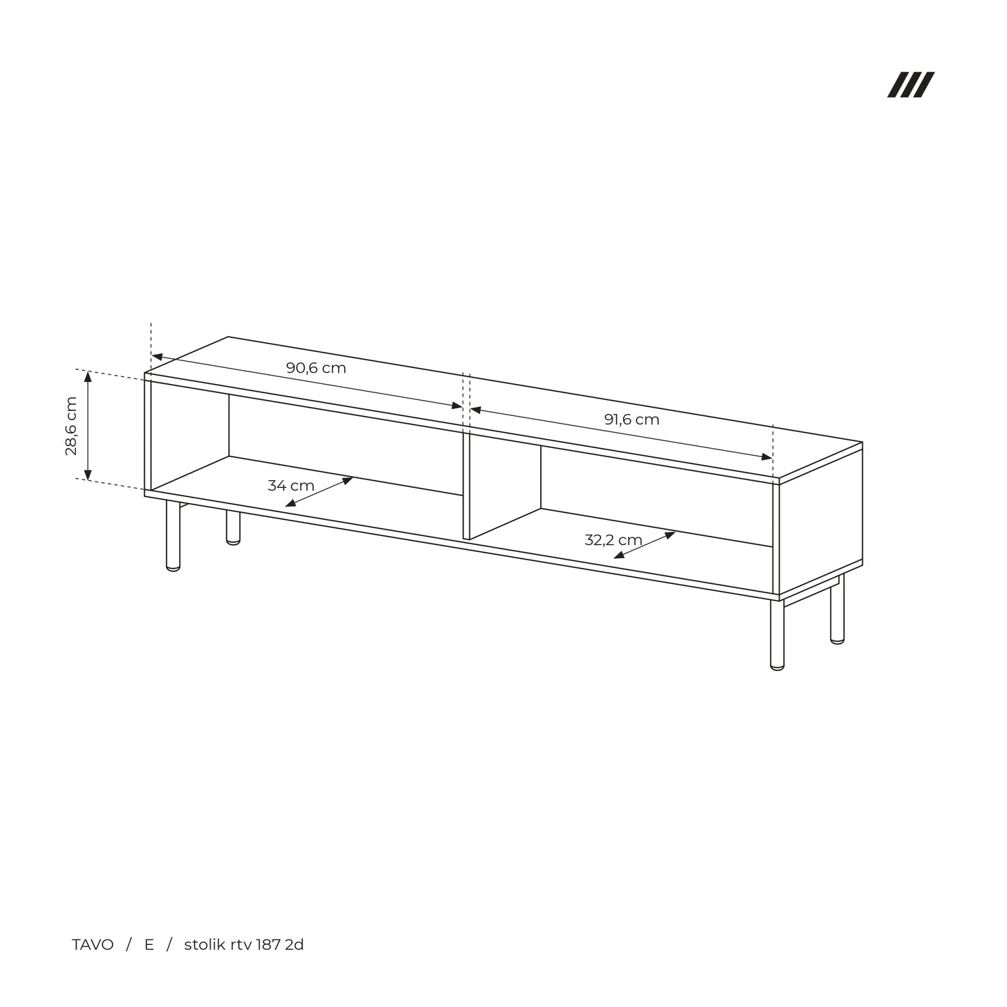 Scandinavian Oak Effect TV Stand 187- Modern Minimalist Storage Unit Tavo | Furniture4House
