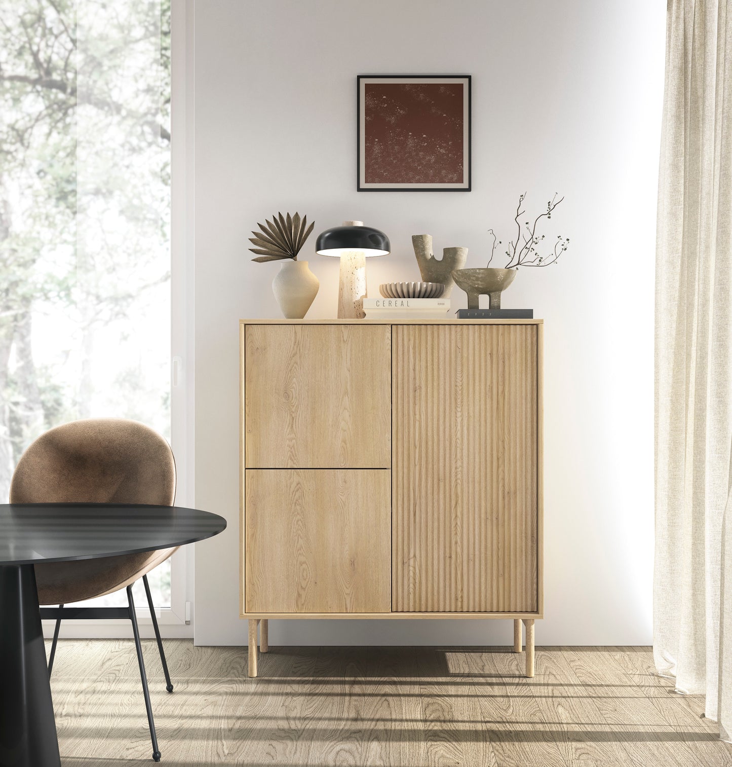 Modern Scandinavian Light Oak Sideboard – European-Made Storage Cabinet Tavo 103cm | furniture4house