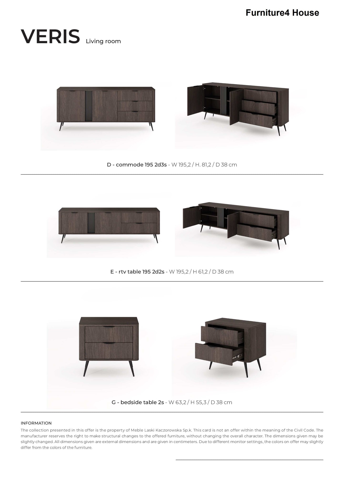 Furniture4House Veris living room furniture set with different configurations on a white background.