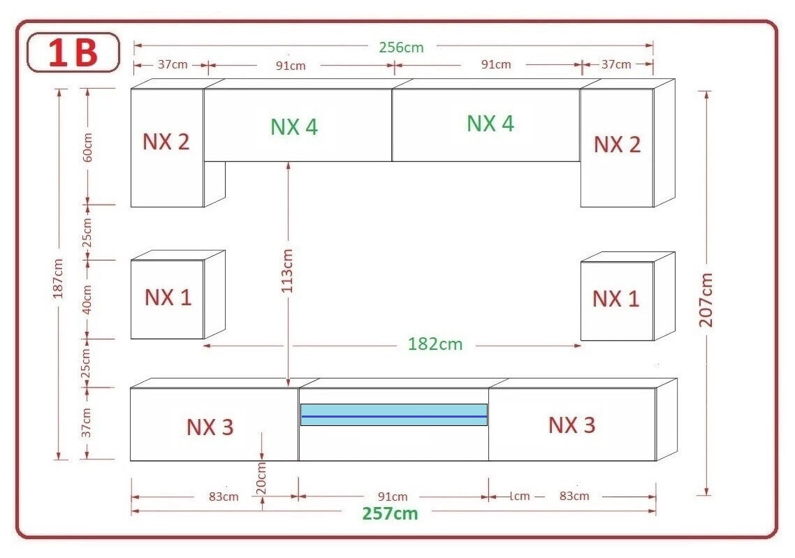 Entertainment Tv Unit White Gloss Living room modern furniture set