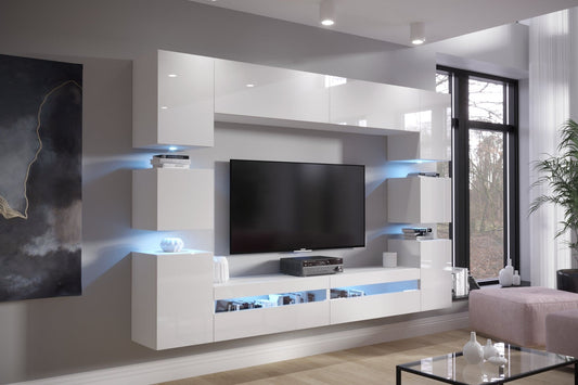 Elevate your entertainment experience with our White Gloss TV Unit – a modern and sleek addition to your living space. This contemporary TV stand features a floating design, providing a stylish and space-saving solution for your entertainment setup. The inclusion of LED lights adds a touch of sophistication, creating a visually stunning focal point in your room.