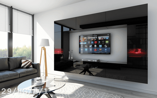 Black gloss living room furniture modern set entertainment  Tv UNIT