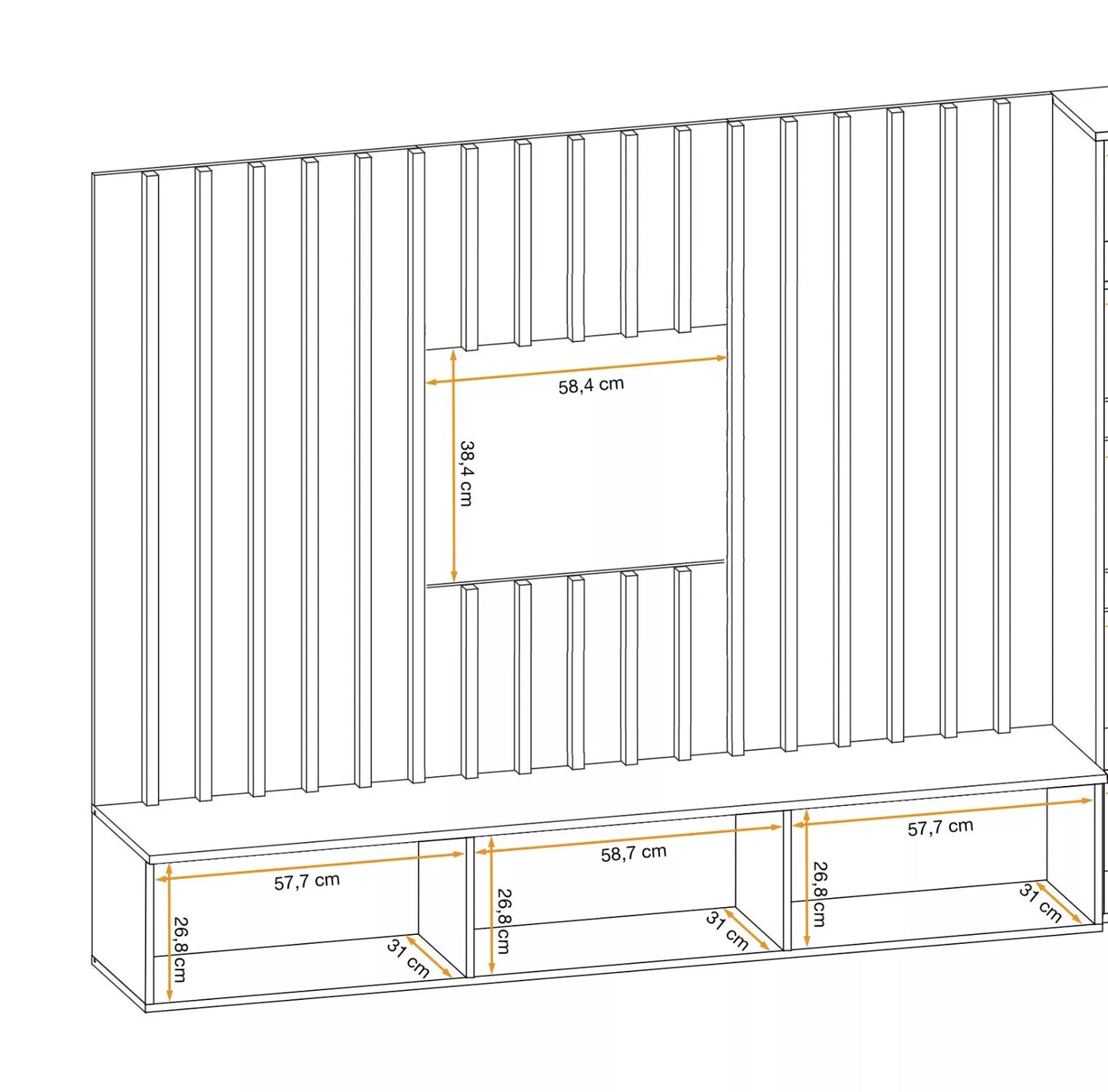 Living room furniture set Entertainment Modern TV Unit Wooden colour