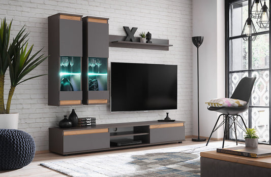 Living room furniture set  Entertainment Modern Tv unit Grey