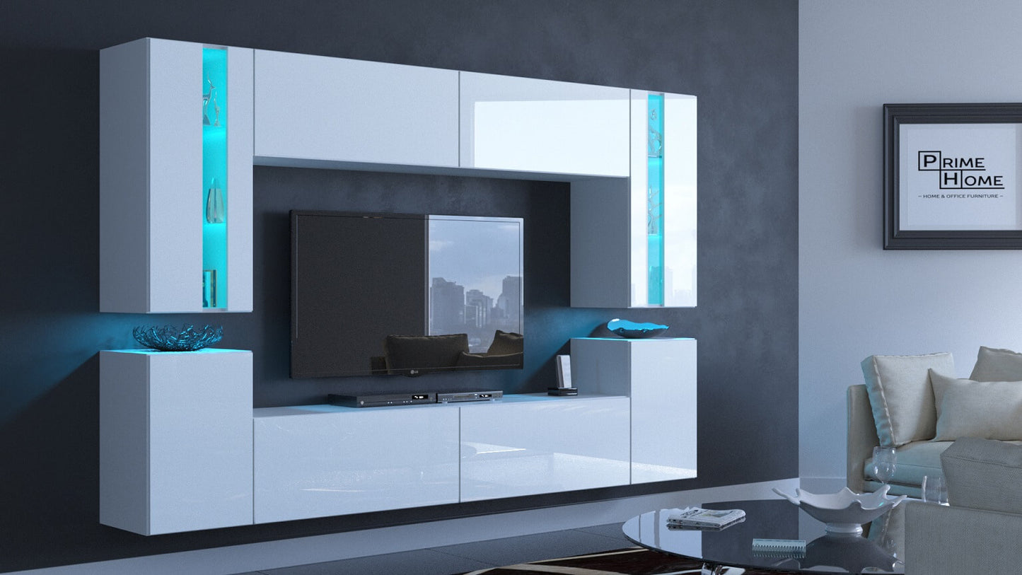 buy modern furniture tv unit entertainment living room set white gloss