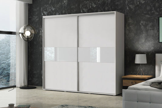 200 cm sliding door wardrobe  White A8