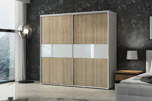200 cm sliding door wardrobe with san remo oak  free delivery all  over the london Furniture4house