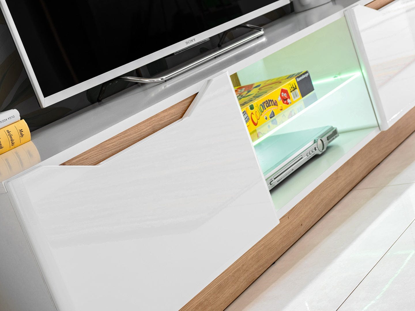 Living room furniture set Entertainment Modern Tv unit White gloss