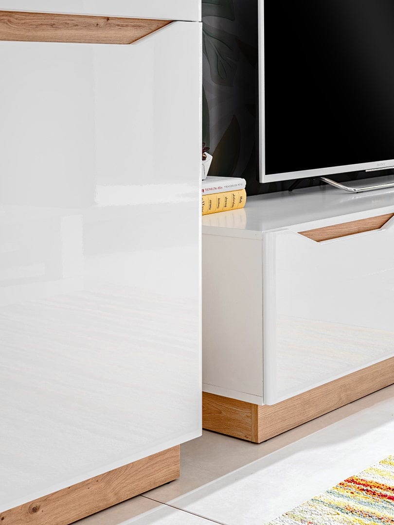 Living room furniture set Entertainment Modern Tv unit White gloss