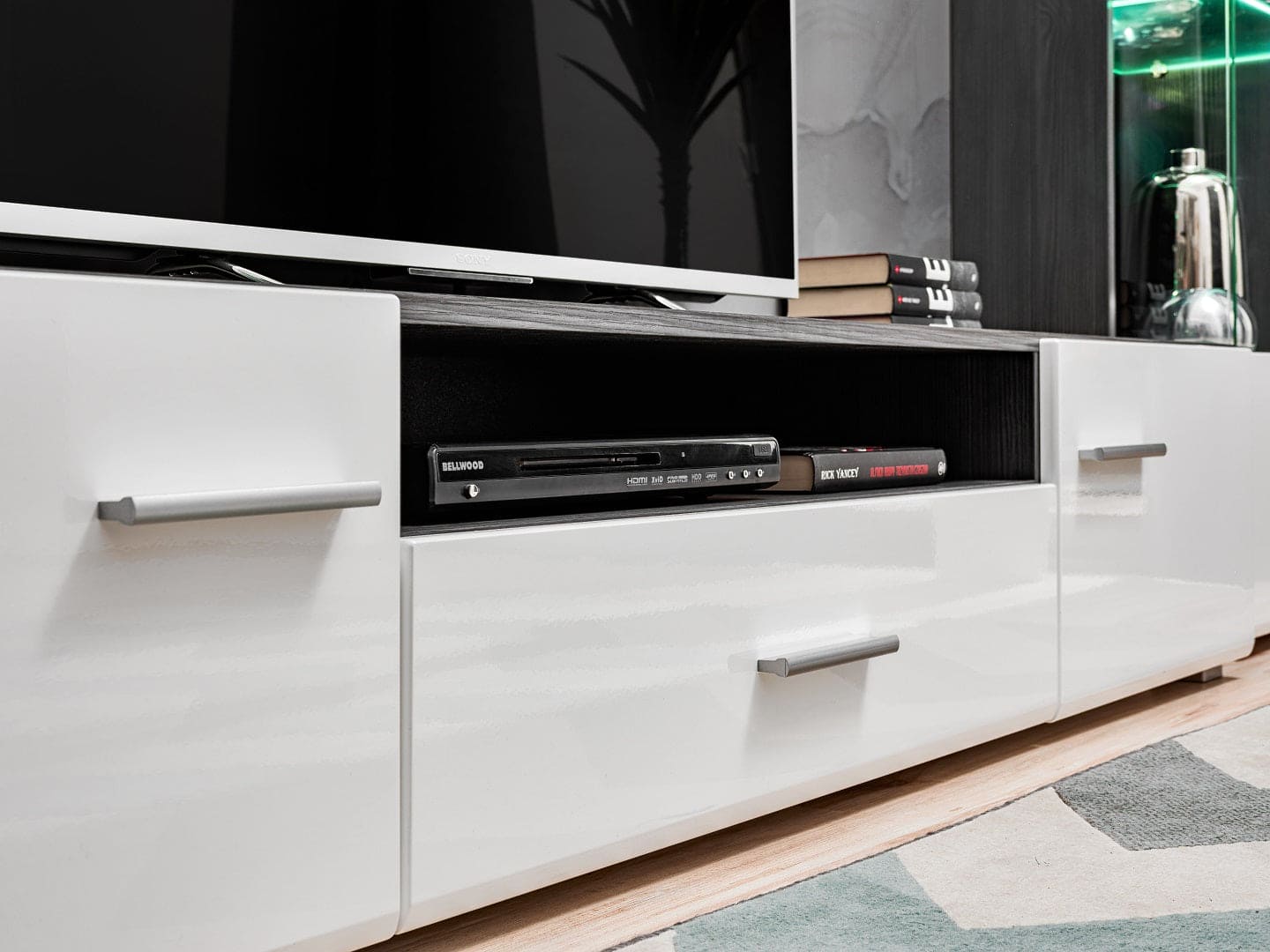 Living room furniture set white gloss Entertainment TV Unit West