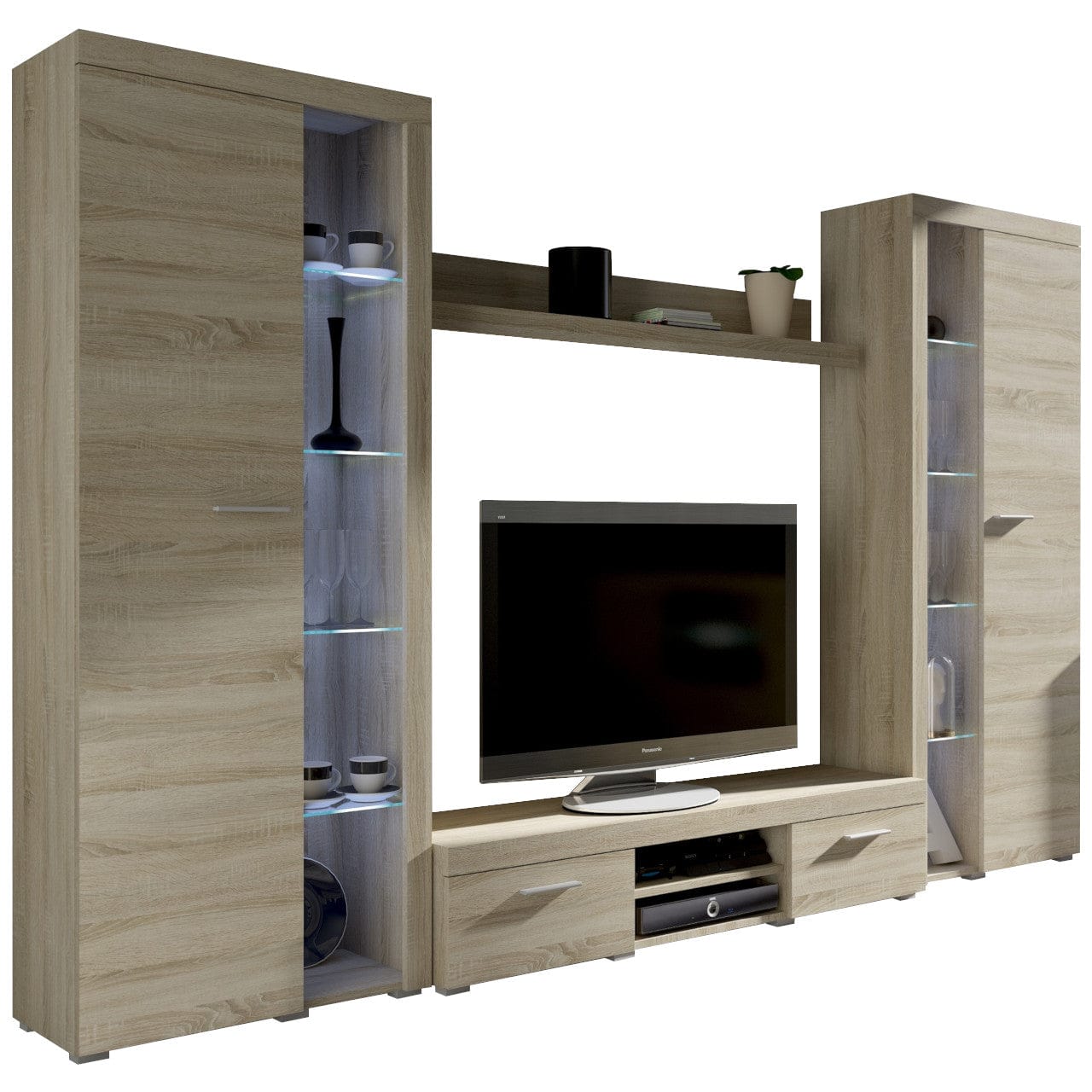 Living room furniture set Entertainment Modern Tv unit Light Oak Sonoma Roxy