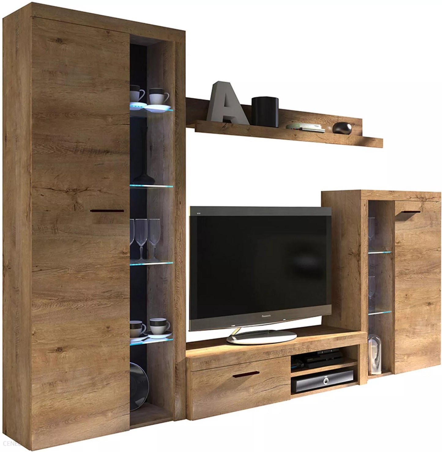 Living room furniture set Entertainment Modern Tv unit Lefkas Oak Roxy Small