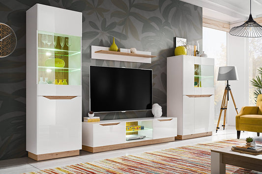 Living room furniture set  Entertainment Modern Tv unit White gloss