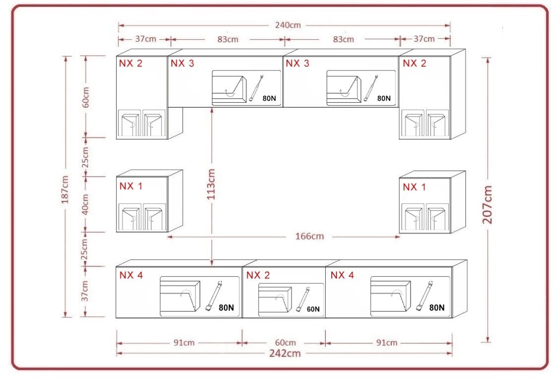 Entertainment Tv Unit White Gloss Living room furniture set