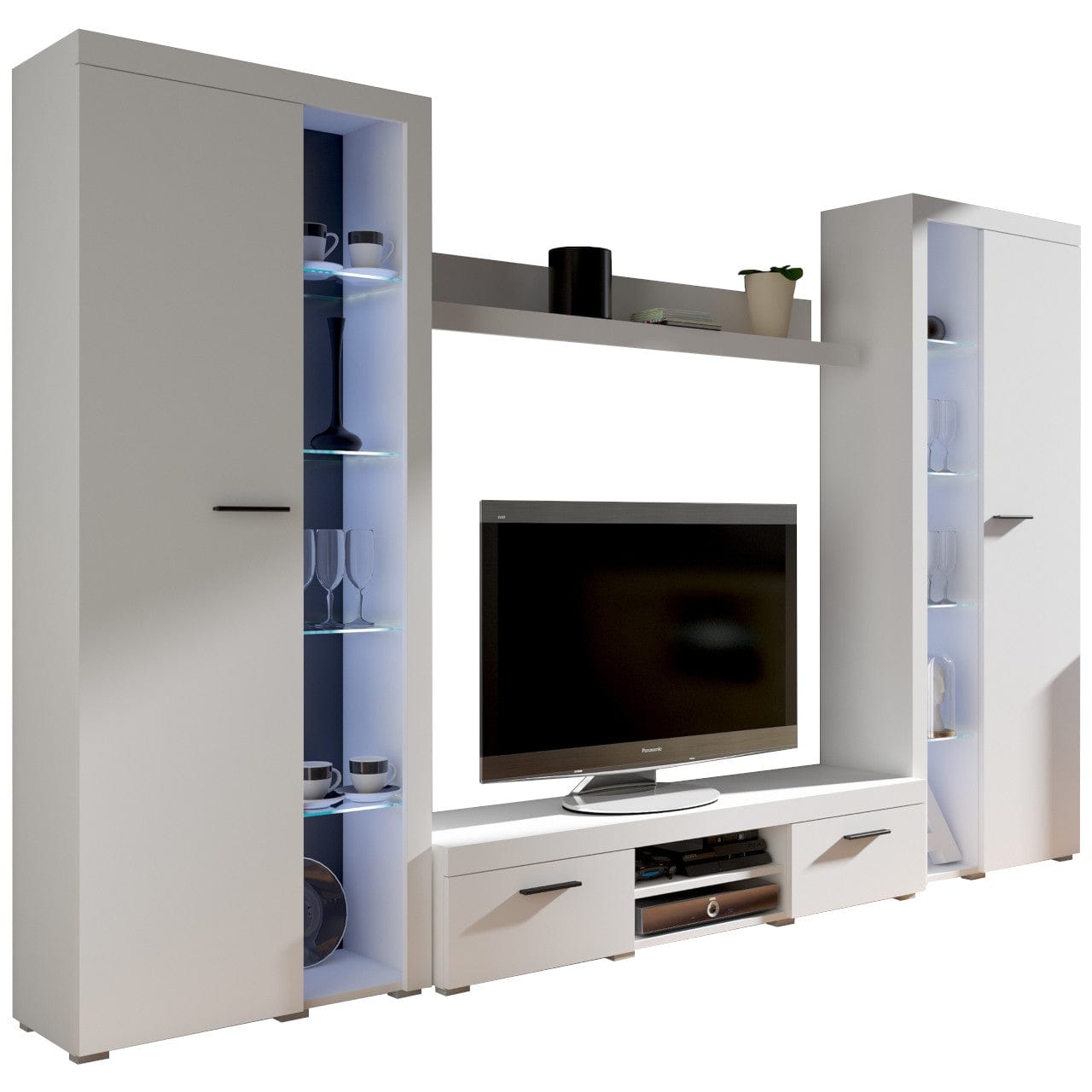 Living room furniture set Entertainment Modern Tv unit White Roxy