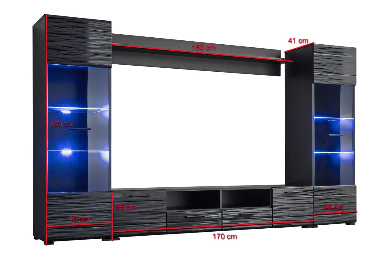 Living Room Furniture set TV stand Cupboard Unit Modern Entertainment Black Gloss