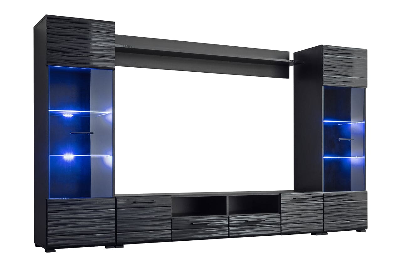 Living Room Furniture set TV stand Cupboard Unit Modern Entertainment Black Gloss