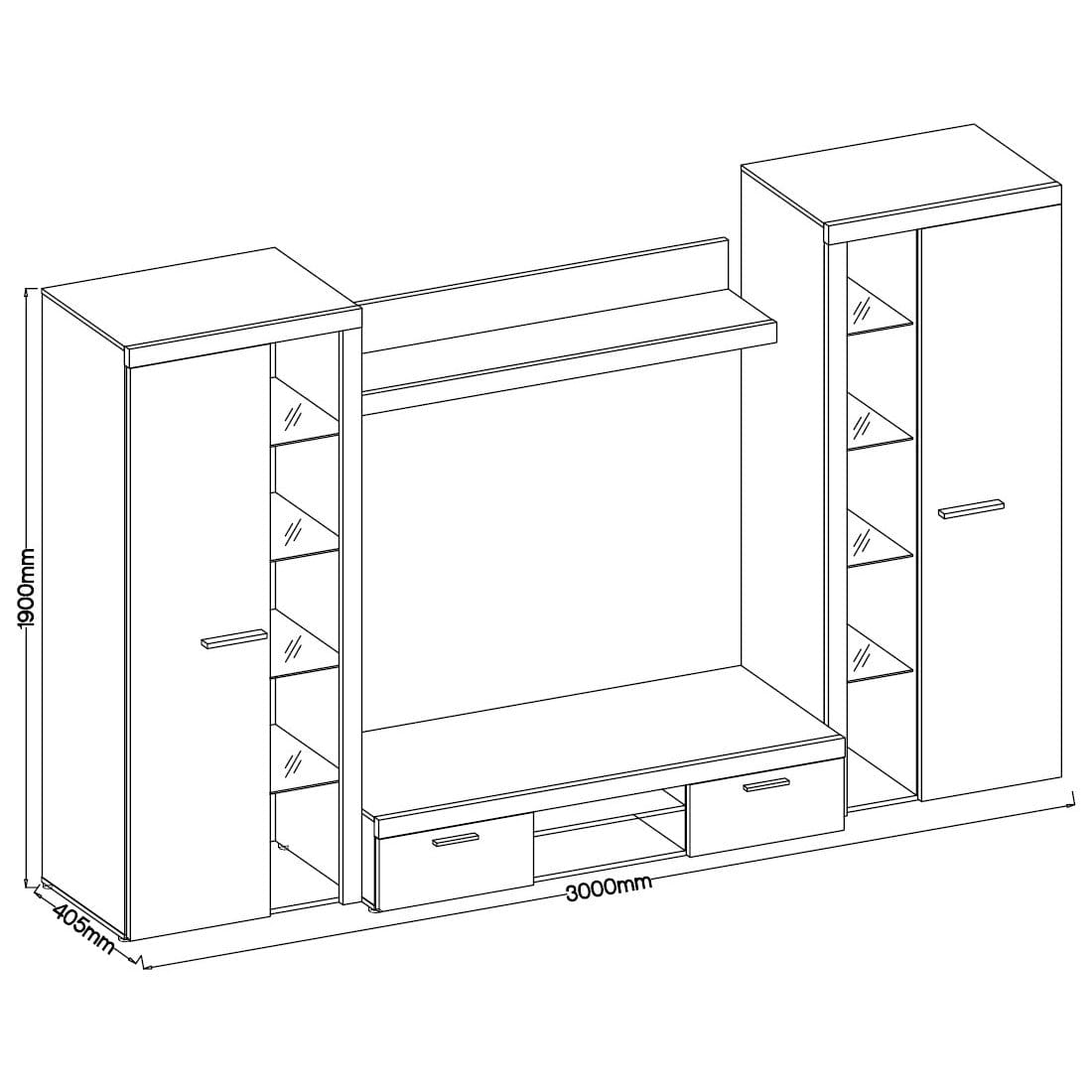 Living room furniture set  Entertainment Modern Tv unit Light Oak Sonoma Roxy